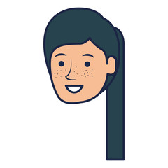 beautiful woman head avatar character vector illustration design