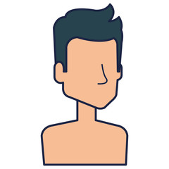 young man shirtless avatar character vector illustration design