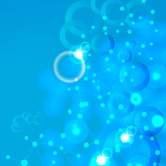 Structure molecule and communication. Dna, atom, neurons. Scientific concept for your design. Connected lines with dots. Medical, technology, chemistry, science background. illustration.