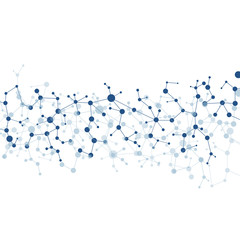 Structure molecule and communication. Dna, atom, neurons. Scientific concept for your design. Connected lines with dots. Medical, technology, chemistry, science background. illustration.