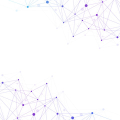 Geometric graphic background molecule and communication. Big data complex with compounds. Lines plexus, minimal array. Digital data visualization. Scientific cybernetic illustration.