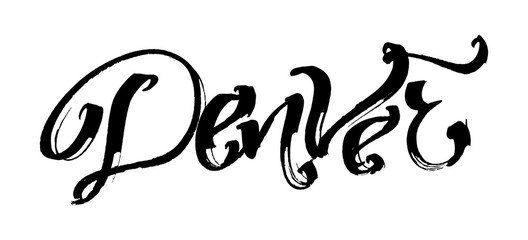 Denver. Modern Calligraphy Hand Lettering for Serigraphy Print
