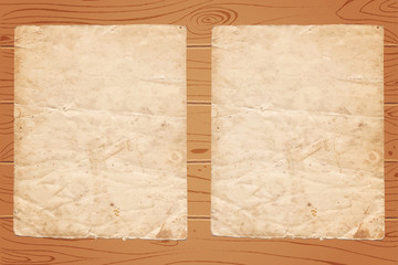 Wooden background with old paper