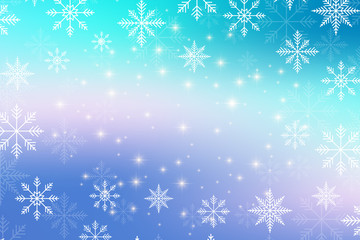 Christmas and Happy New Years illustration background with golden snowflakes.