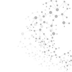 Structure molecule and communication. Dna, atom, neurons. Scientific concept for your design. Connected lines with dots. Medical, technology, chemistry, science background. illustration.