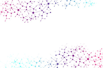 Scientific images of molecular structures. Molecule DNA research as concept. Chemistry pattern, illustration.