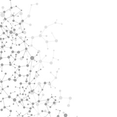 Structure molecule and communication. Dna, atom, neurons. Scientific concept for your design. Connected lines with dots. Medical, technology, chemistry, science background. illustration.