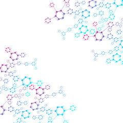 Geometric abstract background with connected line and dots. Structure molecule and communication. Scientific concept for your design. Medical, technology, science background. illustration.