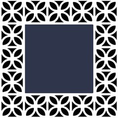 trefoil leaves lattice geometric square frame, vector - Illustration Plant, Springtime, Textile, Tile, Wallpaper - Decor