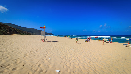 Obraz premium plage de sardaigne, côte verte, piscinas