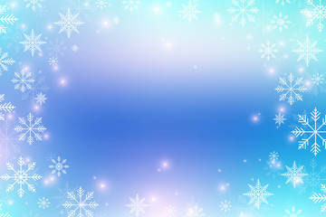 Christmas and Happy New Years background with snowflakes, illustration.