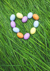 Pasqua uova di cioccolata sul prato