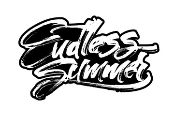 Endless Summer. Modern Calligraphy Hand Lettering for Serigraphy Print