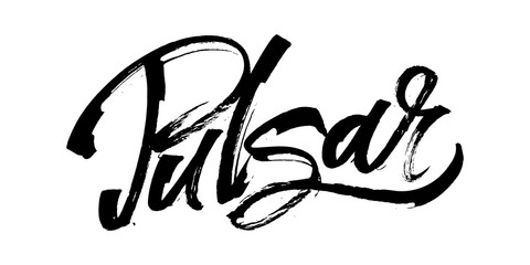 Pulsar. Modern Calligraphy Hand Lettering for Serigraphy Print