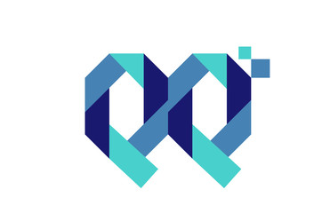 QQ Digital Ribbon Letter Logo 