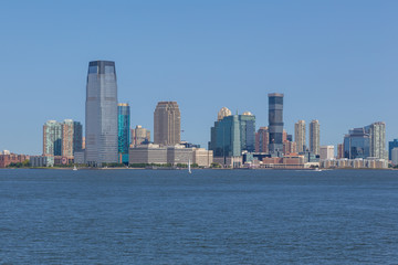 Fototapeta na wymiar Panoramic view of New Jersey city skyline.