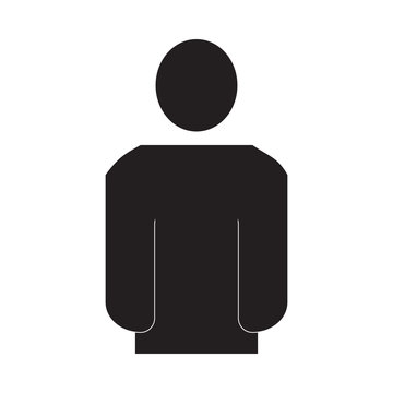 Black man figurine on a white background. Primitive icon. Vector graphics