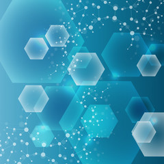 Geometric abstract background with connected line and dots. Structure molecule and communication. Scientific concept for your design. Medical, technology, science background. illustration.