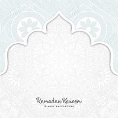 beautiful ramadan kareem greeting card design with mandala art