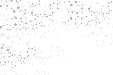 Structure molecule and communication. Dna, atom, neurons. Scientific concept for your design. Connected lines with dots. Medical, technology, chemistry, science background. illustration.