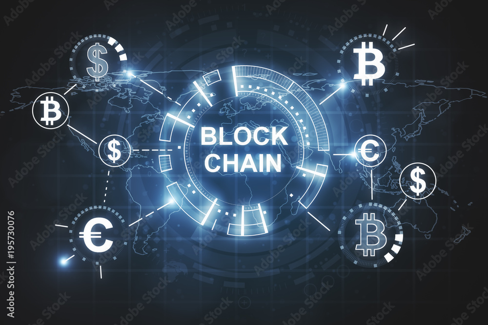 Poster creative blockchain background