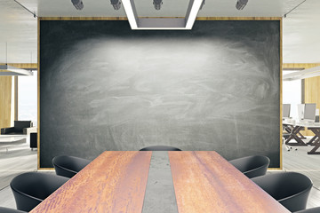 Contemporary meeting room with blackboard