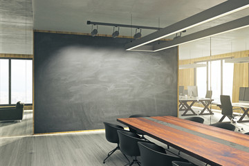Contemporary meeting room with chalkboard