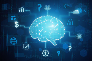 Creative tech brain background