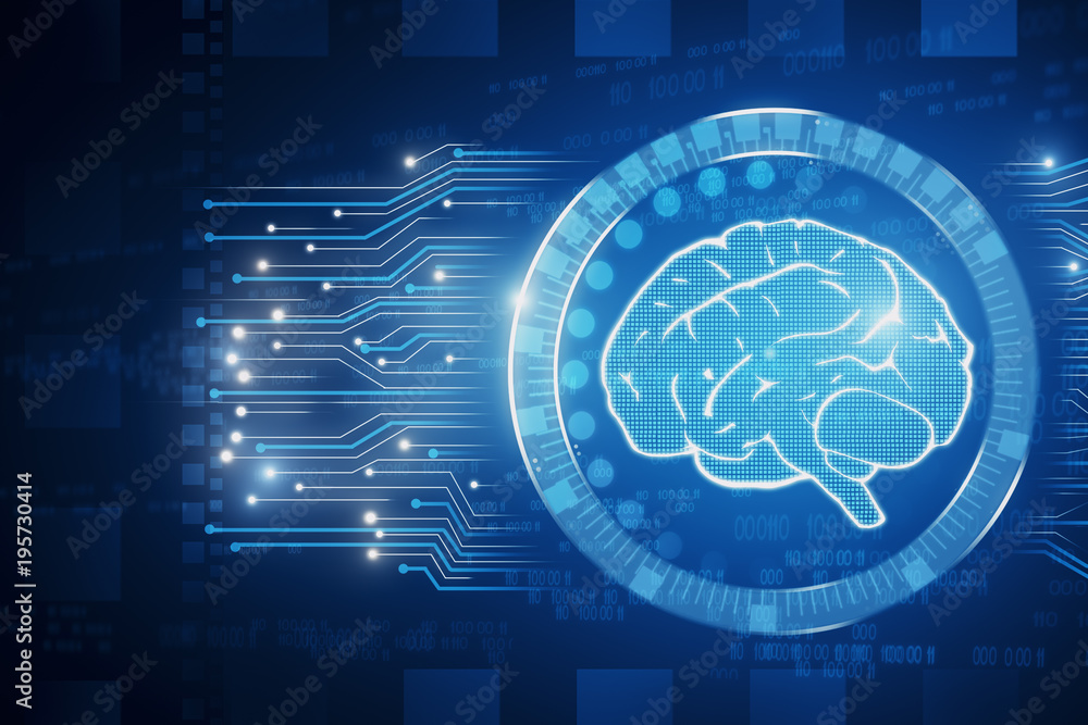 Poster abstract tech brain background