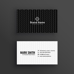 simple black and white dark business card design