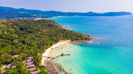 Aerial view with sea and beach