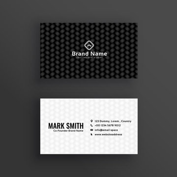 simple black and white dark business card design