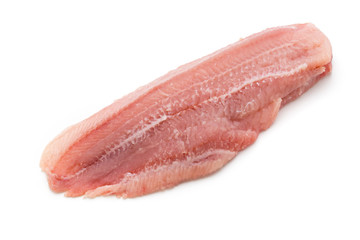 Fillet of Fish Pangasius. Isolated on white background.
