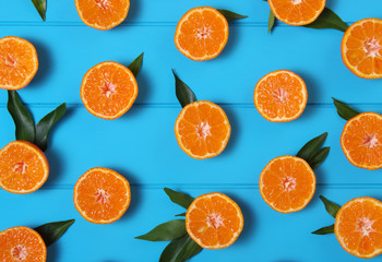 Orange on wooden background.