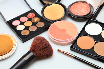 Makeup products white background