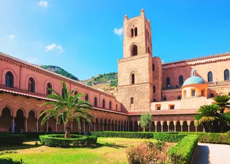 Raamstickers Garden at Monreale Cathedral in Sicily © Roman Babakin