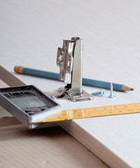 Pencil, furniture loop, ruler-elbow