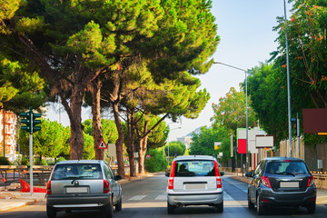 Street view on road with cars in Palermo