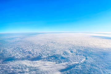 Horizon with blue sky and clouds