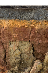 The layers of road.