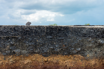 The layers of road.