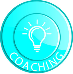 refelektierender button blau coaching