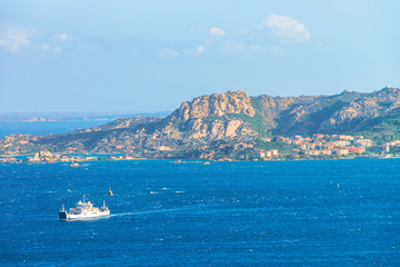 Ship at Maddalena Island in Costa Smeralda Sardinia