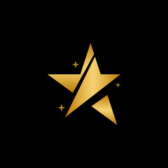 Sparky gold star logo and icon design template