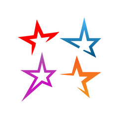 Obraz premium Collection of star logo and icon design template