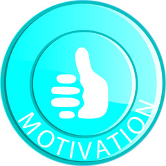 reflektierender button blau motivation