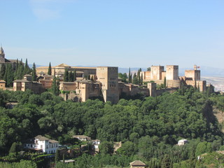 Fototapeta na wymiar View to Alhambra palace, Granada, Andalusia, Spain