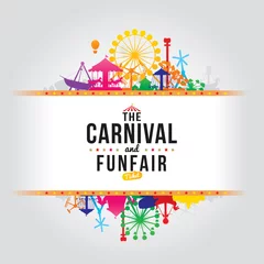 Deurstickers Vector illustration of the carnival funfair design. © Manovector