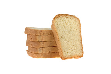 slice of bread isolated on white background