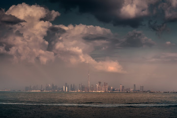 Fototapeta premium Dubai downtown skyline panorama at beautiful day